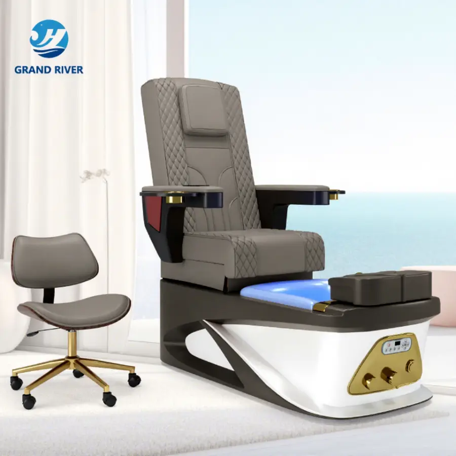 Professional Reclining Manicure Chair Luxury High Back Foot Care Chair Salon Pedicure Chair for Beauty Salon with Knead — view 1