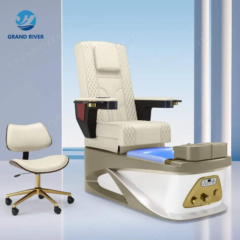 Professional Reclining Manicure Chair Luxury High Back Foot Care Chair Salon Pedicure Chair for Beauty Salon with Knead Massage — image 4