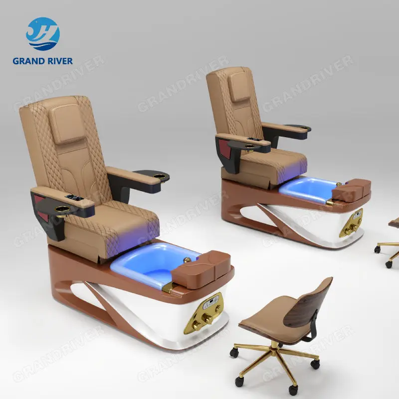 Professional Reclining Manicure Chair Luxury High Back Foot Care Chair Salon Pedicure Chair for Beauty Salon with Knead Massage — image 6