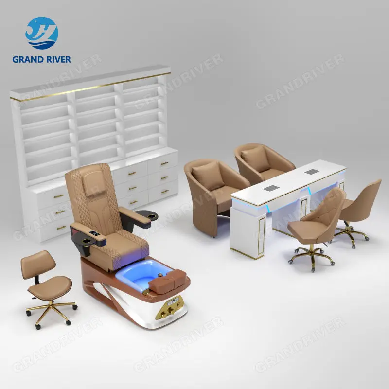 Professional Reclining Manicure Chair Luxury High Back Foot Care Chair Salon Pedicure Chair for Beauty Salon with Knead Massage — image 7