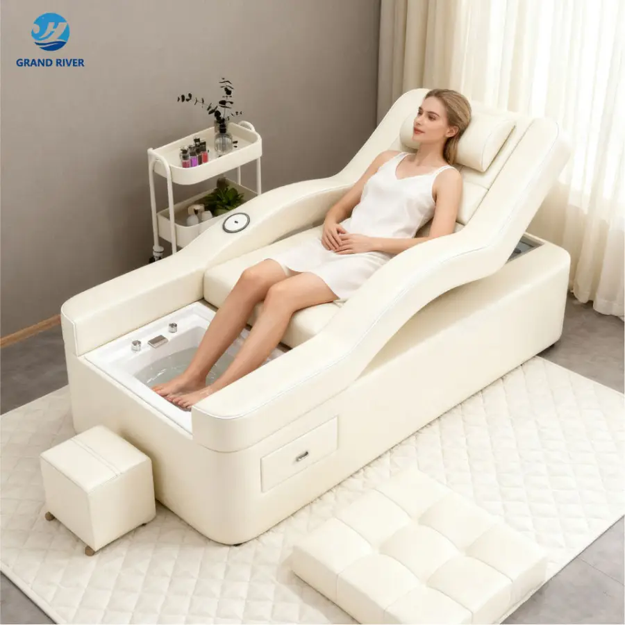 Salon Bowl Sink Hair Wash Spa Head Shampoo Chair Bed Reclinable Electric Lift Pedicure Japanese Head Spa Bed for Hair Sa — view 1