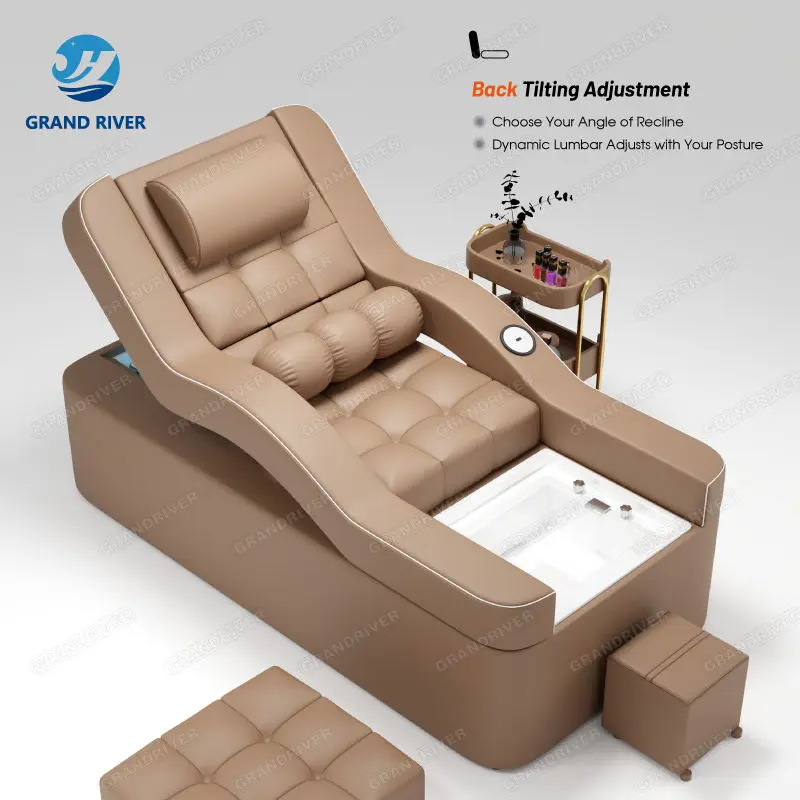 Salon Bowl Sink Hair Wash Spa Head Shampoo Chair Bed Reclinable Electric Lift Pedicure Japanese Head Spa Bed for Hair Salon — image 7