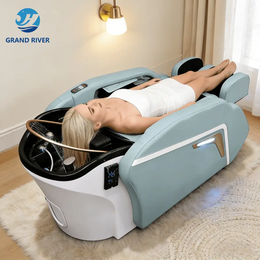 Luxury Modern Thai Hairdressing Chair for Salon Shampoo Bed 4d Full Body Electric Head Spa Massage Chair — view 1