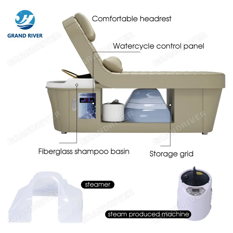 Professional High Quality Salon Electric Shampoo Bed Thai Massage Physical Therapy Head Spa Shampoo Bed with Foot Spa Basin — image 4