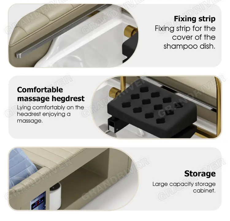 Professional High Quality Salon Electric Shampoo Bed Thai Massage Physical Therapy Head Spa Shampoo Bed with Foot Spa Basin — image 6