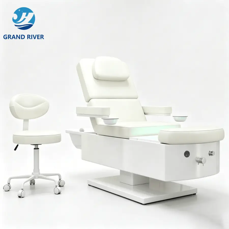 Modern Luxury Washing Basin Hair Salon Electric Adjustable Beauty Shampoo Bed Spa Foot Bath Pedicure Chair — view 2