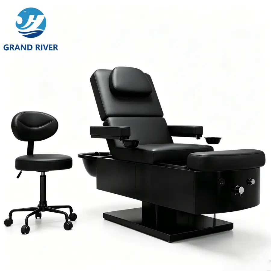 Modern Luxury Washing Basin Hair Salon Electric Adjustable Beauty Shampoo Bed Spa Foot Bath Pedicure Chair — view 3