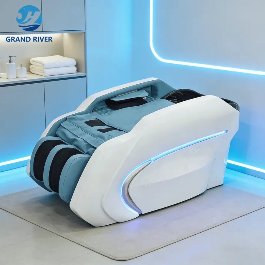 Washing Hair Salon Furniture Electric Massage Shampoo Bed Head Spa Hair Massage Shampoo Table for Shampoo — image 7