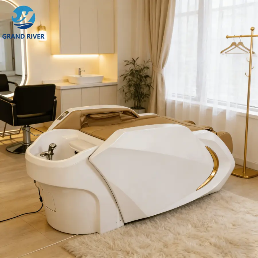 New Arrival Electric Hair Washing Spa Shampoo Bowl Bed for Salon Furniture Spa Head Massage Shampoo Station for Barbersh — view 1