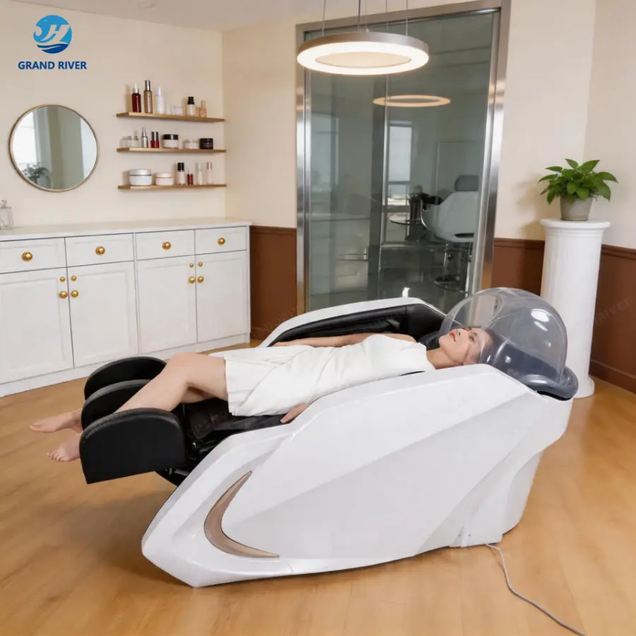 New Arrival Electric Hair Washing Spa Shampoo Bowl Bed for Salon Furniture Spa Head Massage Shampoo Station for Barbershop — image 3