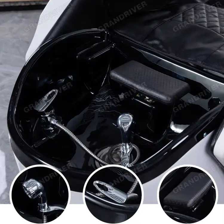 New Arrival Electric Hair Washing Spa Shampoo Bowl Bed for Salon Furniture Spa Head Massage Shampoo Station for Barbershop — image 6