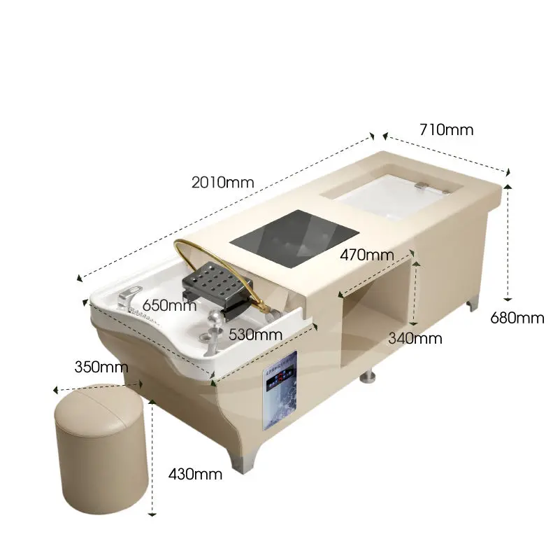 Massage Salon Shampoo Bed Multifunctional Hydrotherapy Circulating Bed Table for Barber Shop — image 7