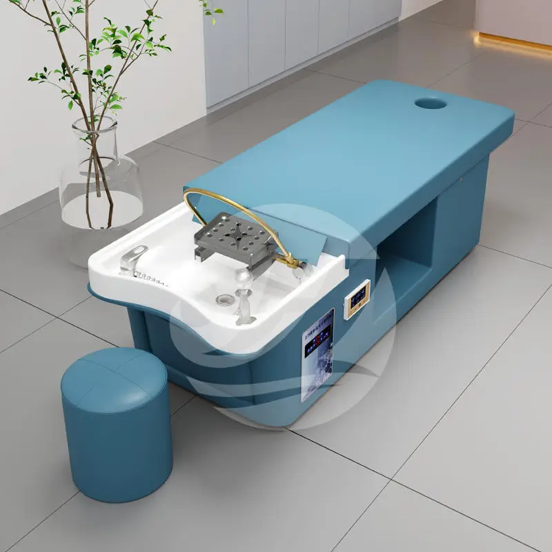 Massage Salon Shampoo Bed Special Fumigable Multifunctional Hydrotherapy Circulating Bed Salon Furniture Modern Ceramic Basin — image 4