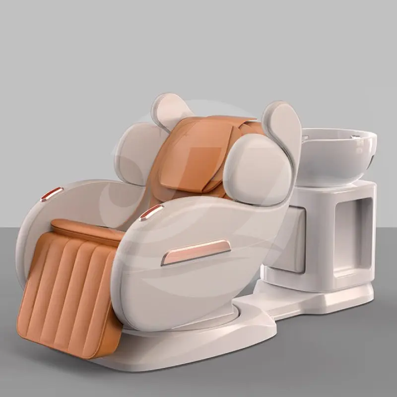Luxury Professional Salon Furniture Beauty Hair Salon Lay Down Washing Chair 3D Full Body Massage Spa Electric Shampoo B — view 1