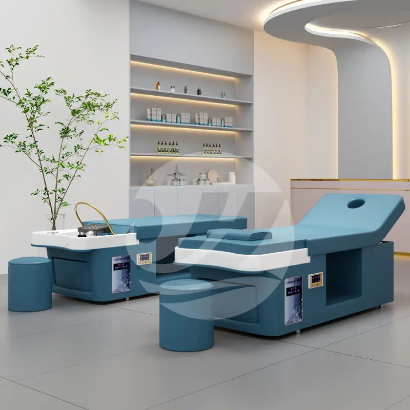 Massage Salon Shampoo Bed Special Fumigable Multifunctional Hydrotherapy Circulating Bed Salon Furniture Modern Ceramic Basin — image 5