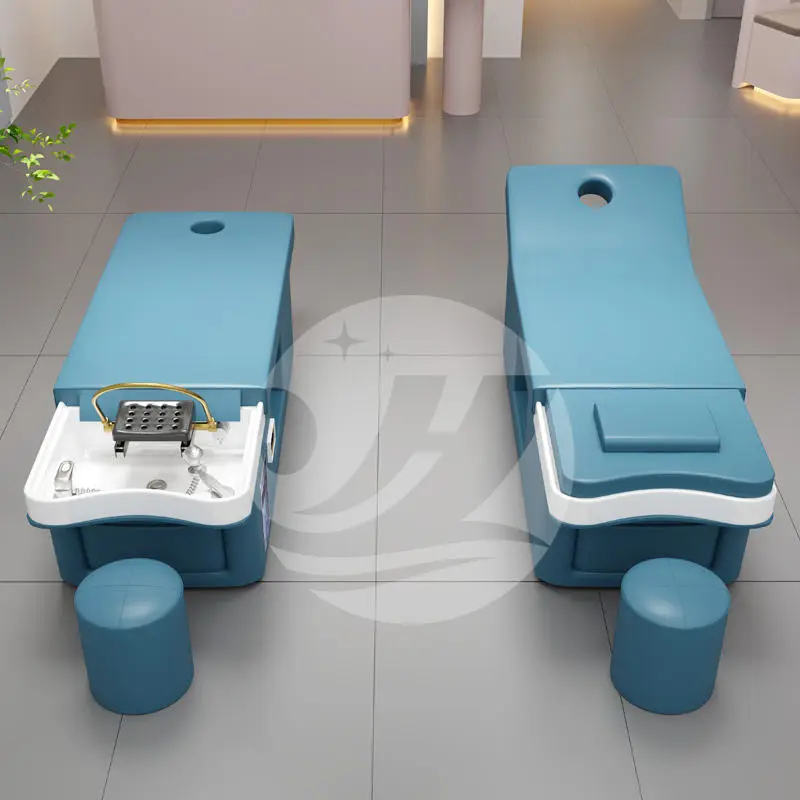Massage Salon Shampoo Bed Special Fumigable Multifunctional Hydrotherapy Circulating Bed Salon Furniture Modern Ceramic Basin — image 6