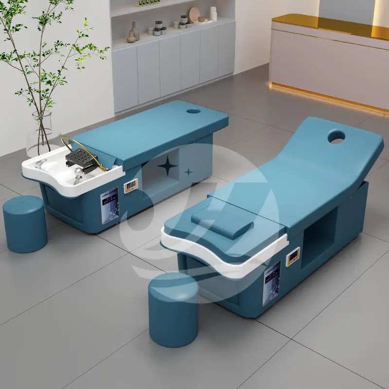 Massage Salon Shampoo Bed Special Fumigable Multifunctional Hydrotherapy Circulating Bed Salon Furniture Modern Ceramic Basin — image 7