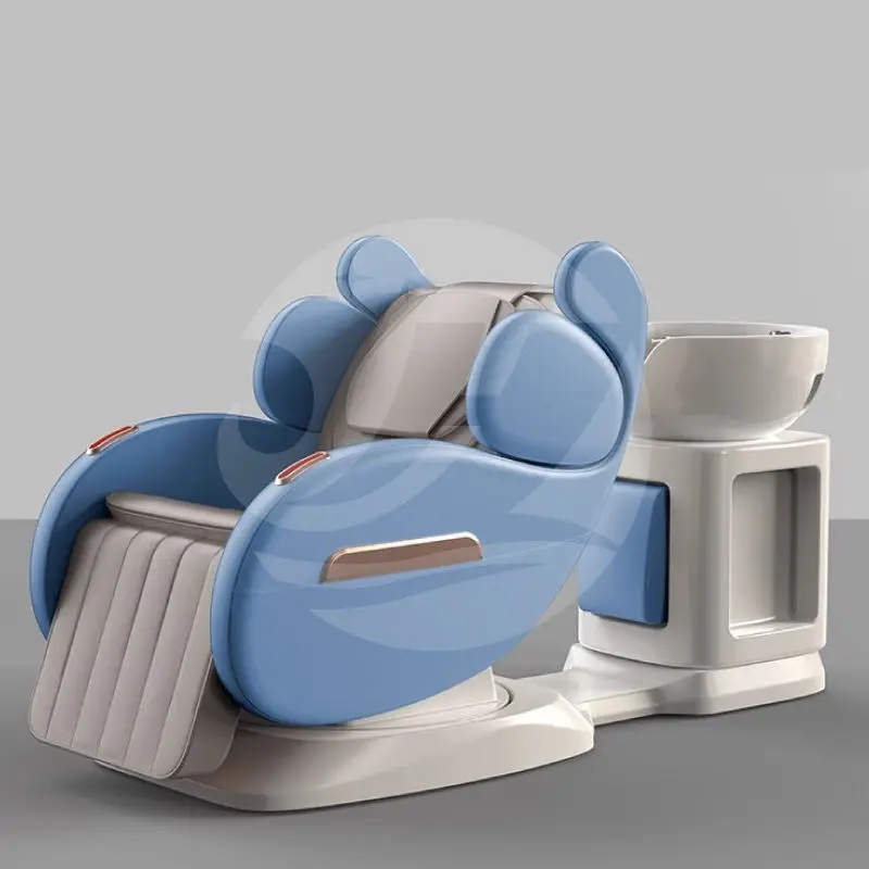 Luxury Professional Salon Furniture Beauty Hair Salon Lay Down Washing Chair 3D Full Body Massage Spa Electric Shampoo Bed — image 4