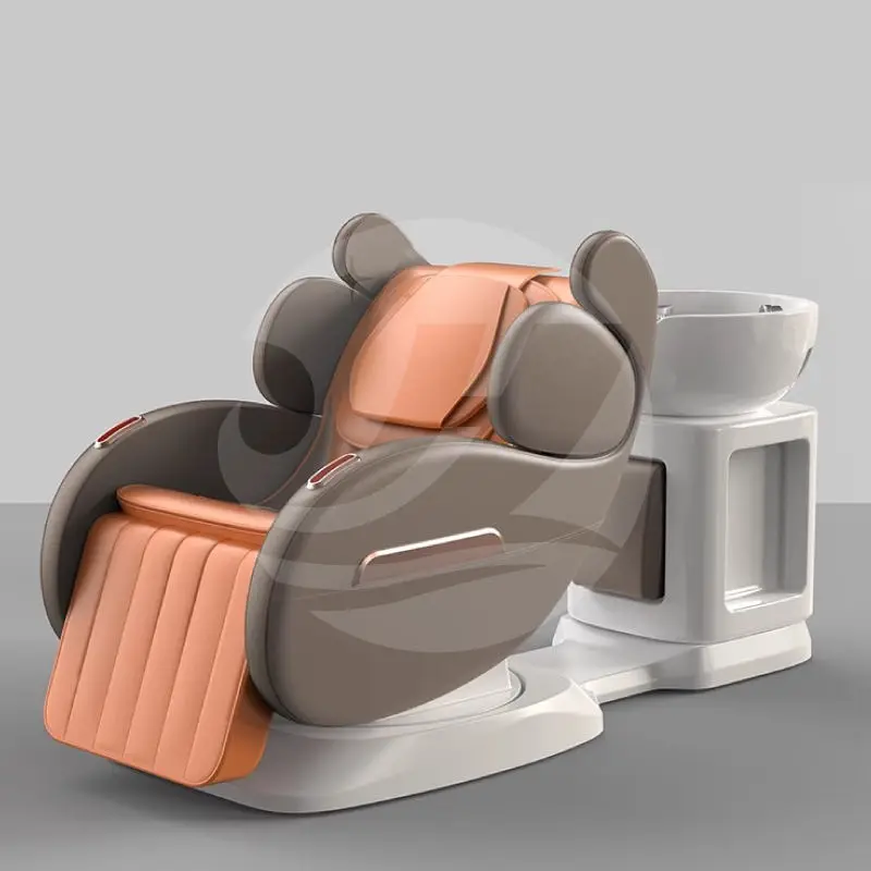 Luxury Professional Salon Furniture Beauty Hair Salon Lay Down Washing Chair 3D Full Body Massage Spa Electric Shampoo Bed — image 6