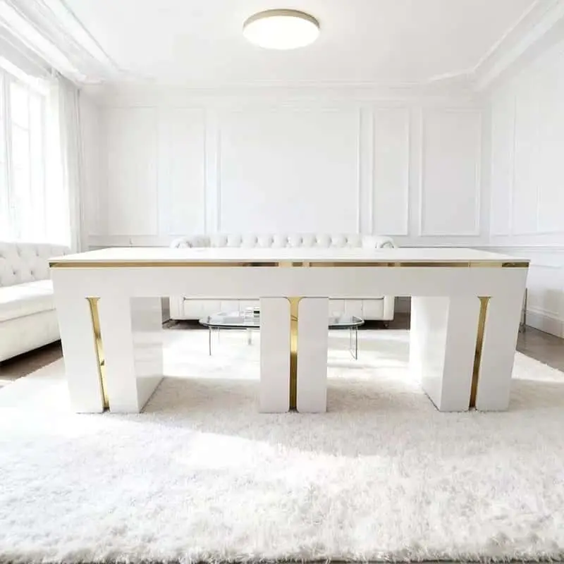 Wholesale Modern MDF Nail Table From Vietnam for Manicure and Salon Furniture Manicure Salon Desk Marble Top — image 4