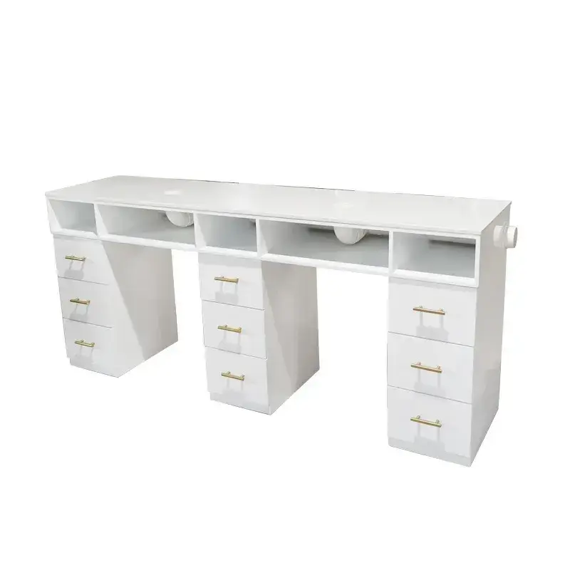Wholesale Modern MDF Nail Table From Vietnam for Manicure and Salon Furniture Manicure Salon Desk Marble Top — image 7