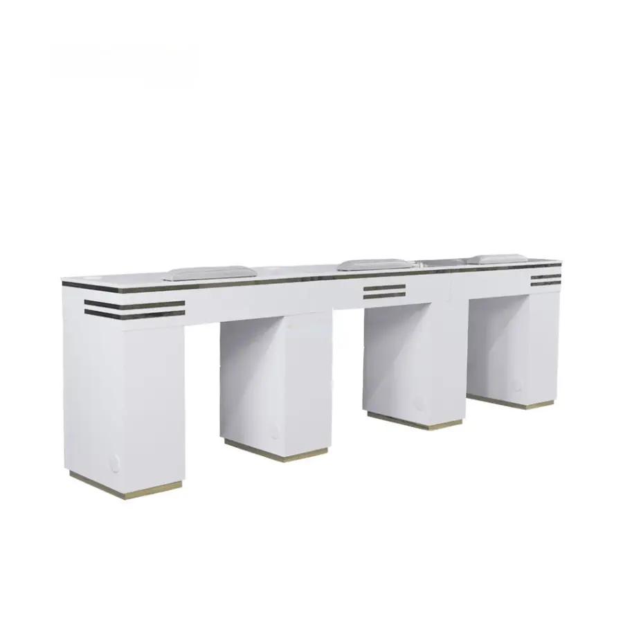 Grandriver Nail Manicure Table European Tripe Seat Nail Technician Table Multi Storage Wooden Nail Station Desk for Manicure — image 3