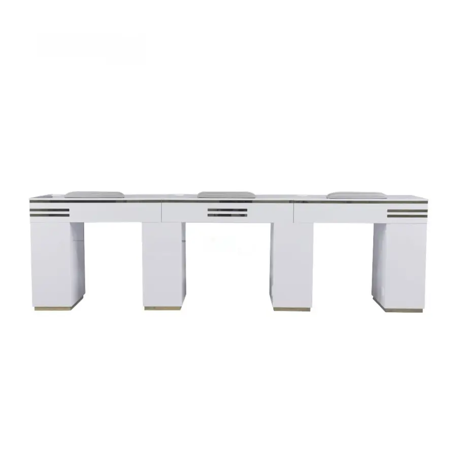Grandriver Nail Manicure Table European Tripe Seat Nail Technician Table Multi Storage Wooden Nail Station Desk for Manicure — image 5