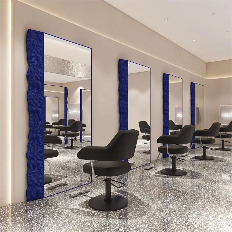 Professional Barber Salon Station Beauty Hair Styling With Led Light Salon Floor Mirror With Led Light — image 3