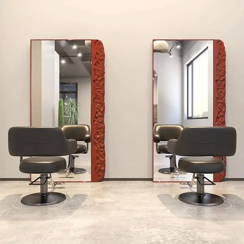 Professional Barber Salon Station Beauty Hair Styling With Led Light Salon Floor Mirror With Led Light — image 5