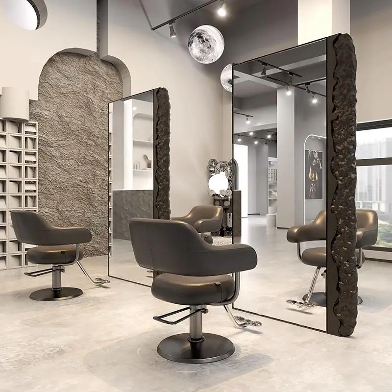 Professional Barber Salon Station Beauty Hair Styling With Led Light Salon Floor Mirror With Led Light — image 6