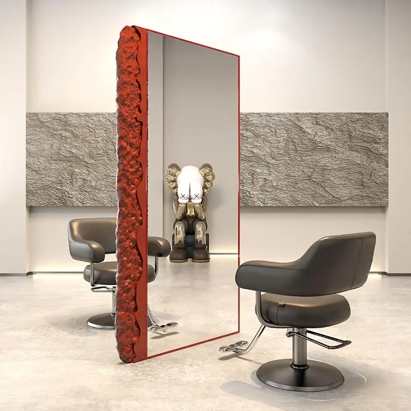 Professional Barber Salon Station Beauty Hair Styling With Led Light Salon Floor Mirror With Led Light — image 7