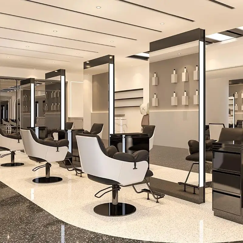 BarberPub Wall Mount Barber Station Makeup Mirrors Hair Styling Station Beauty Salon Spa Equipment — view 2