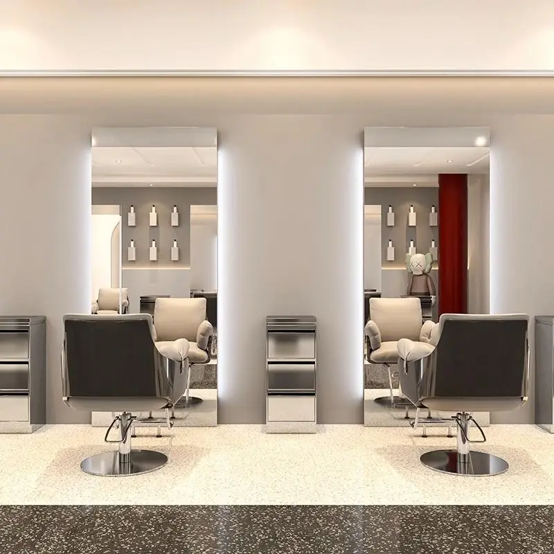 BarberPub Wall Mount Barber Station Makeup Mirrors Hair Styling Station Beauty Salon Spa Equipment — view 3