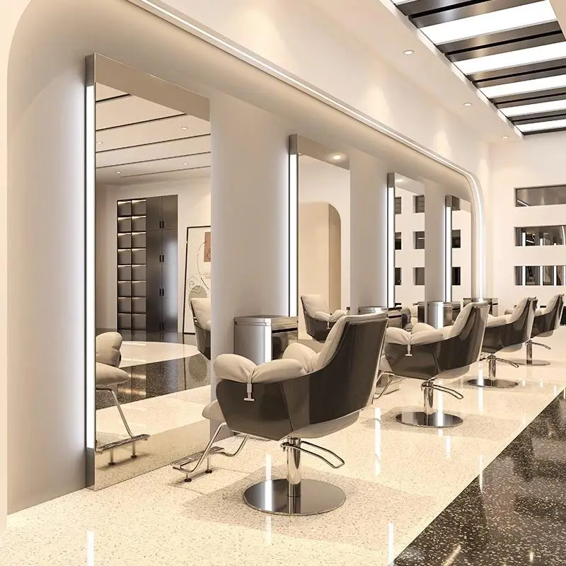 BarberPub Wall Mount Barber Station Makeup Mirrors Hair Styling Station Beauty Salon Spa Equipment — view 4