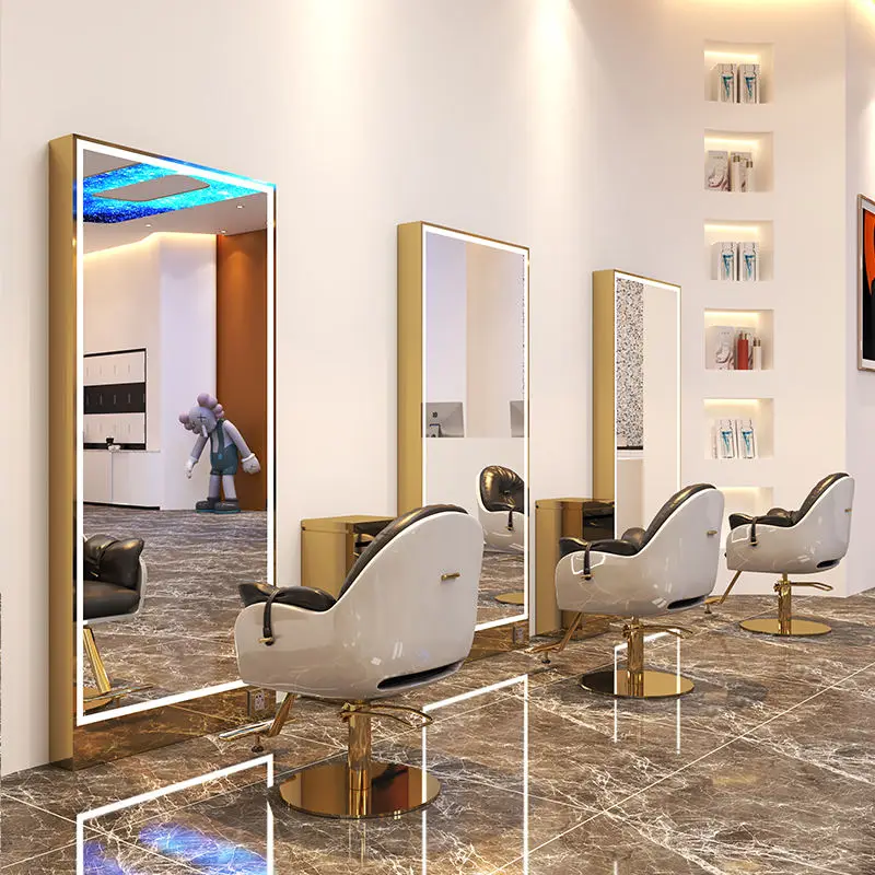 BarberPub Wall Mount Barber Station Makeup Mirrors Hair Styling Station Beauty Salon Spa Equipment — view 6
