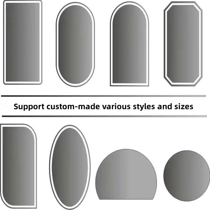 Factory Price Customizable Shapes Salon Hair Dressing Gold Led Light Aluminum Framed Illuminated Full Length Mirror — image 3