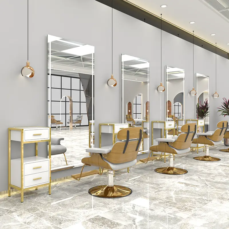 Factory Price Salon Station Barber Stations Styling Station with Mirror Barber Beauty Spa Salon Equipment — image 7