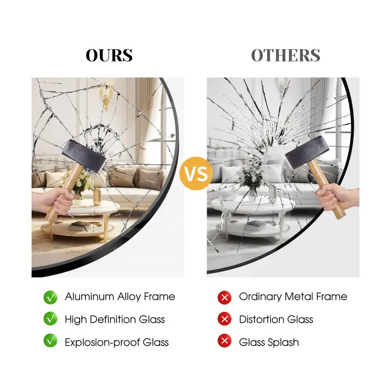 Modern Luxury Beauty Salon Mirror Station Led Light Anti Fog Hair Salon Barber Shop Hairdresser Mirror for Sale — image 7
