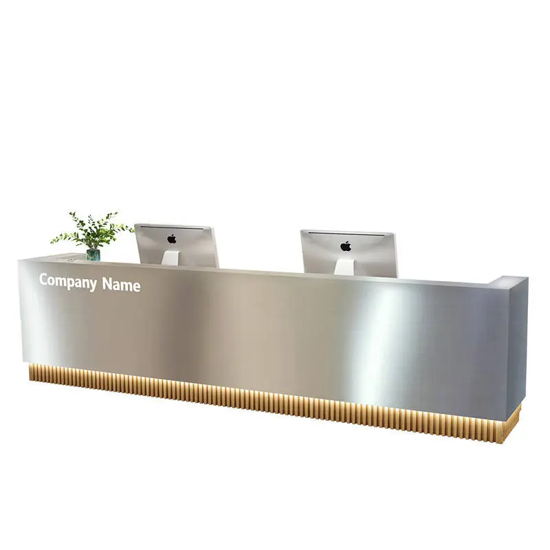 Large Reception Desk Minimalist Wood Office Furniture Customizable Commercial Furniture Salon Desk Front Desk Reception Small — image 3