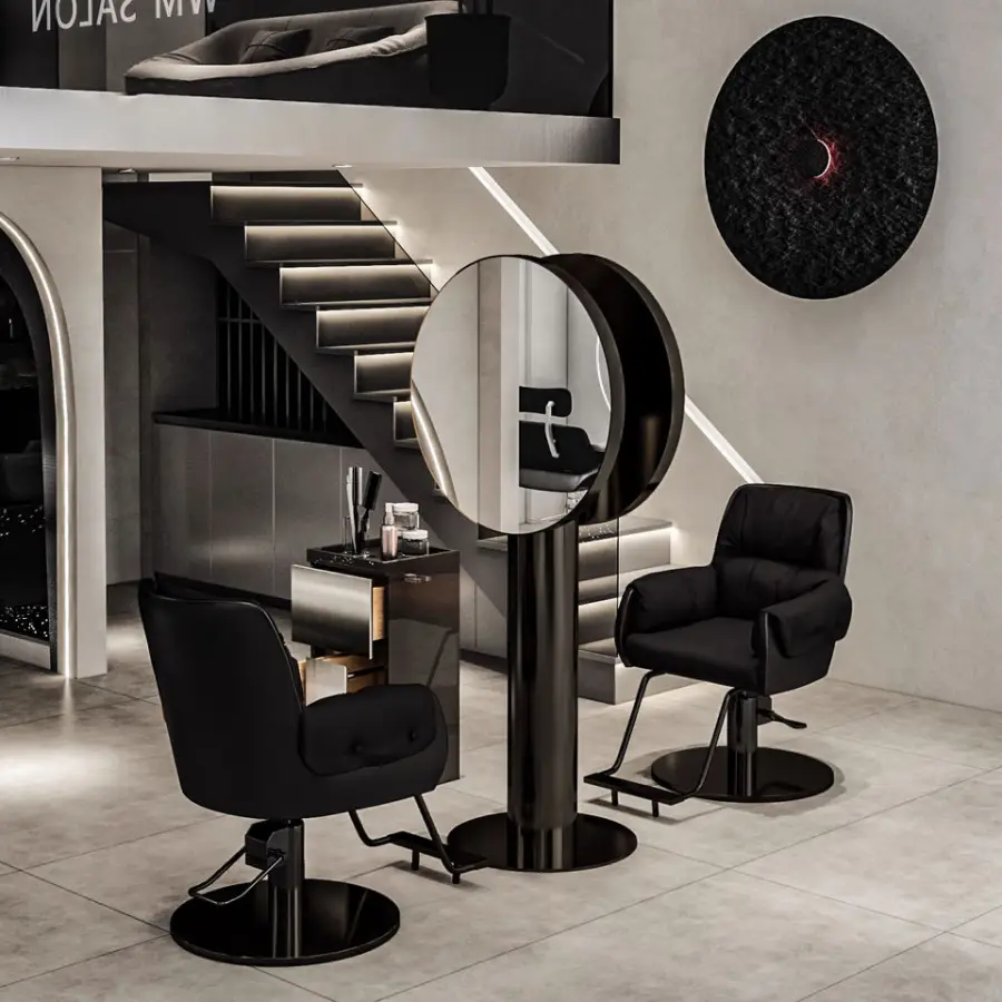 Hairdressing Salon Furniture Hair Cutting Floor Mirror Barber Shop Single and Double Sides Mirror Station for Dyeing — image 3