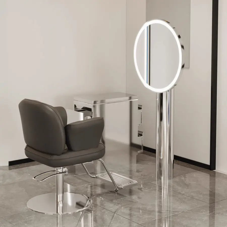 Hairdressing Salon Furniture Hair Cutting Floor Mirror Barber Shop Single and Double Sides Mirror Station for Dyeing — image 6