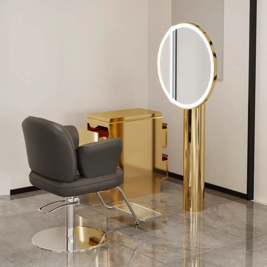 Hairdressing Salon Furniture Hair Cutting Floor Mirror Barber Shop Single and Double Sides Mirror Station for Dyeing — image 7