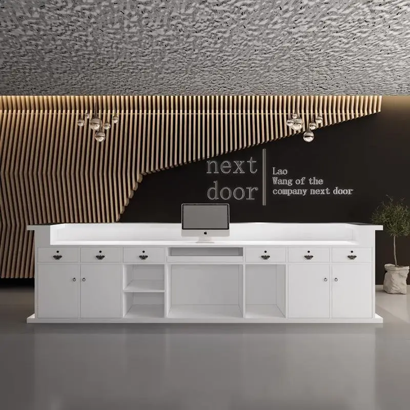 Reception Counter Beauty Salon Barber Store Cashier Front Desk Checkout Counter Simple Modern Hotel Small Bar Minimalist 40KG — image 6