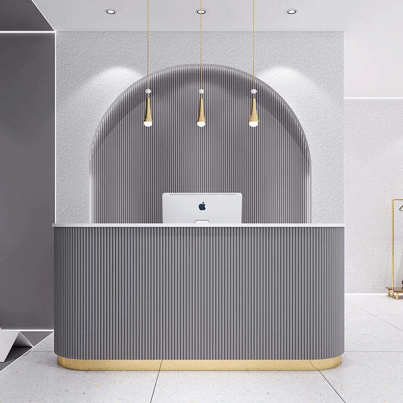 Factory Direct Salon Shop Cashier Simple Small Counter Custom Light Luxury Beauty Salon Front Desk Reception Modern — image 5