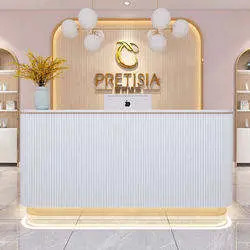 Factory Direct Salon Shop Cashier Simple Small Counter Custom Light Luxury Beauty Salon Front Desk Reception Modern — image 7