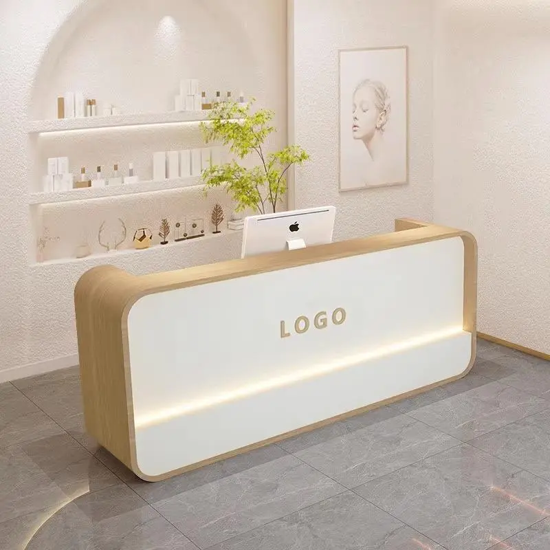 Factory Price Salon Furniture Customized Front Desk Cashier Desk Clothing Store Beauty Salon Special Reception Desk — image 3