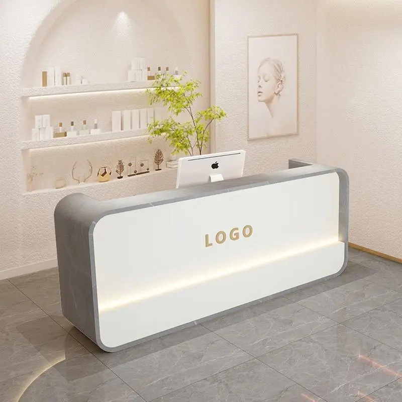 Factory Price Salon Furniture Customized Front Desk Cashier Desk Clothing Store Beauty Salon Special Reception Desk — image 5