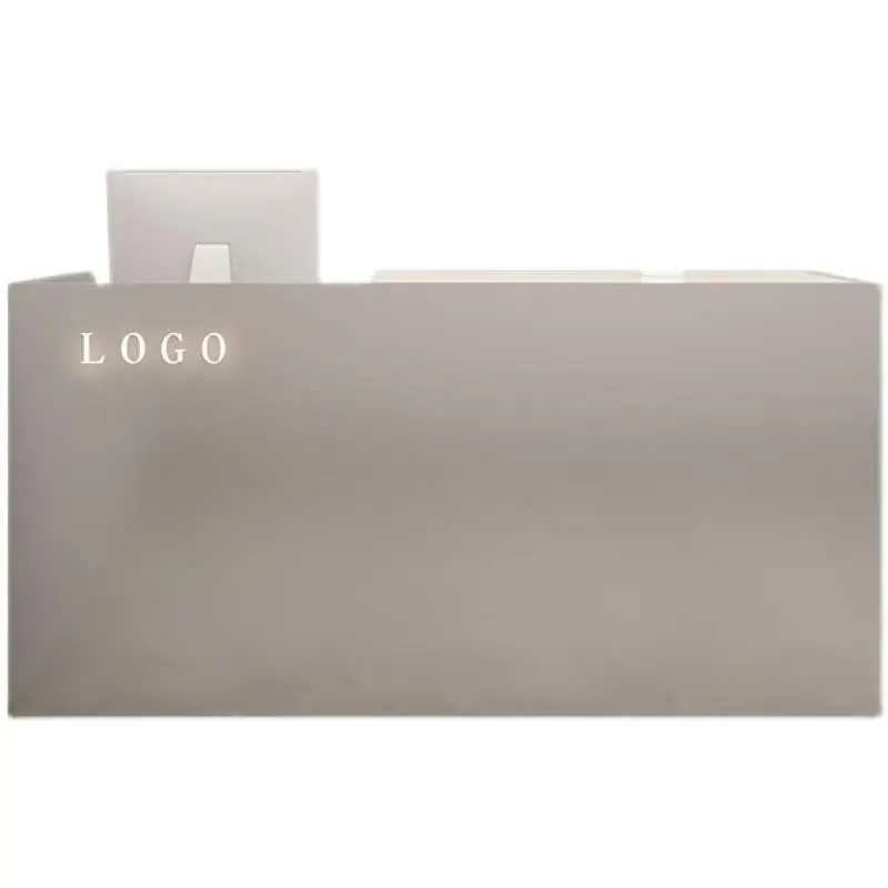 Factory Direct Modern Salon Reception Desk Gold Reception Desk Beauty Salon Front Desk Reception — view 1