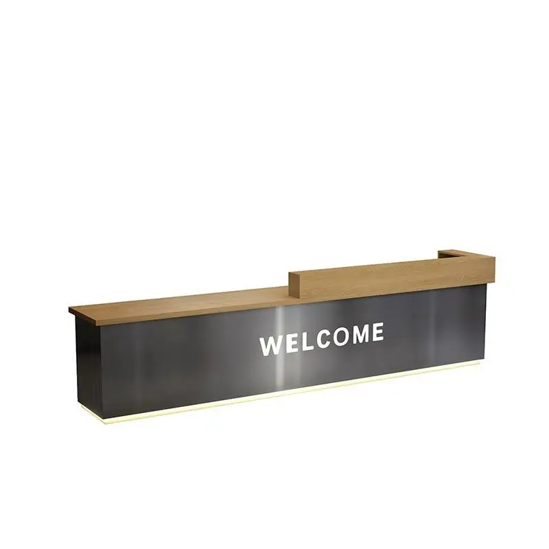Bar Customized Beauty Barbershop Front Modern Reception Desk Fashion Design Silver Counter — image 6
