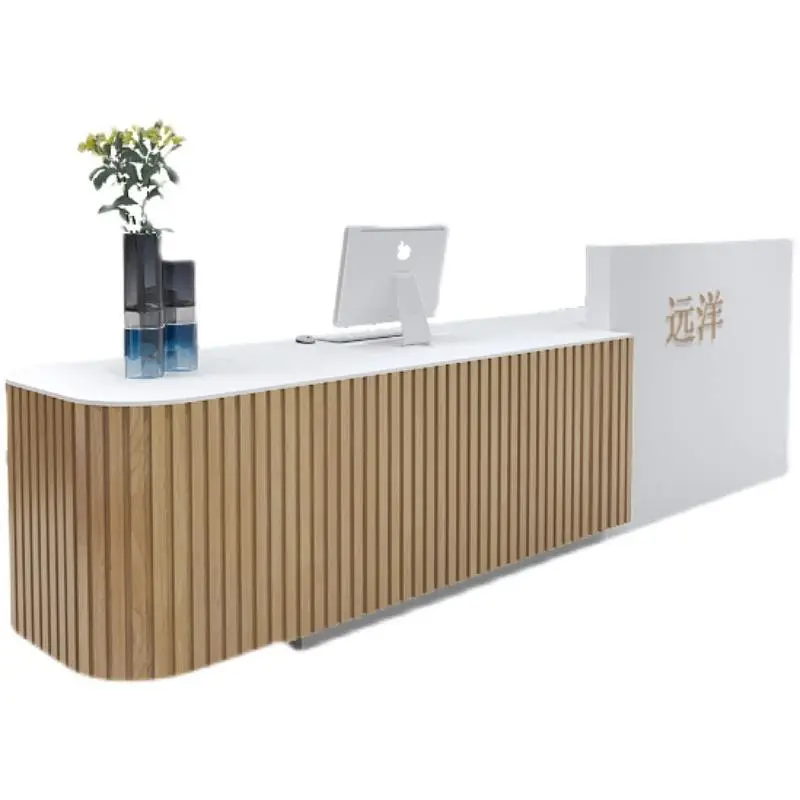 Factory Price Commercial Luxury Style Design Salon Reception Counter Front Desk Nail Lobby Reception Desk — image 6